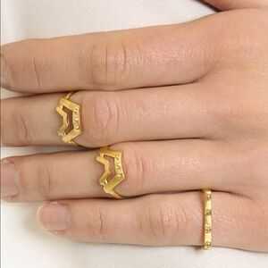 Maria Black stack ring set of 3‎ gold 7.5-8